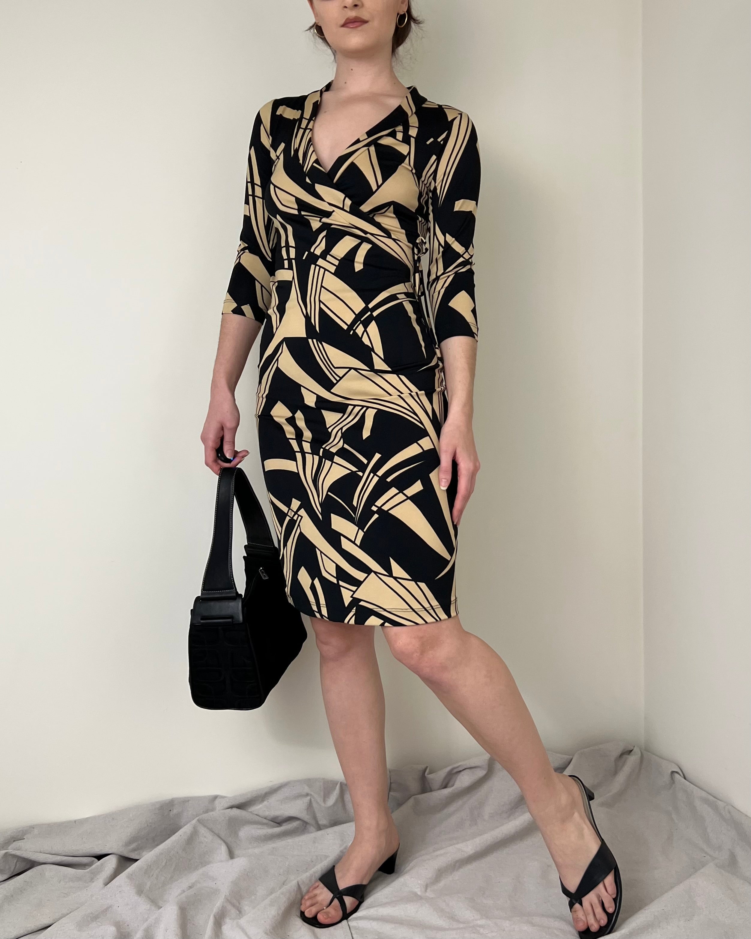 Y2k Moa Moa Abstract Wrap Dress (Fits ...